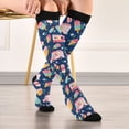 thumbnail image 5 of FORMRS Womens Knee High Socks Casual Long Thick Travel Daily Wear, 1 Pair, Pink Cartoon Truck Pattern, 5 of 6