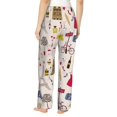 thumbnail image 3 of Pajama Pants Women, modern Bike Pattern Sweatpants Soft Sleep Lounge Pants, Casual PJ Bottoms Pants with Pockets, 3 of 5
