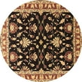 thumbnail image 1 of Ahgly Company Indoor Round Oriental Brown Traditional Area Rugs, 8' Round, 1 of 4