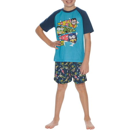 Boys' Teen Titans Go! Pizza Toppings 2 Piece Pajama Sleep Set (Little Boy & Big Boy)