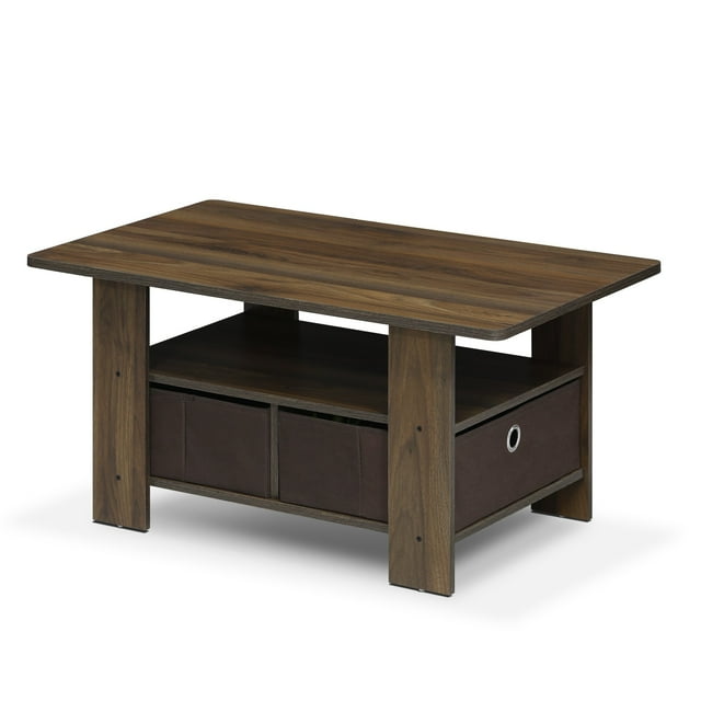 Mesa de café Furinno Andrey con cajón Columbia Walnut