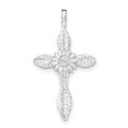 thumbnail image 1 of Sterling Silver Polished Floral Cross Chain Slide QC8236 (mm x mm), 1 of 2