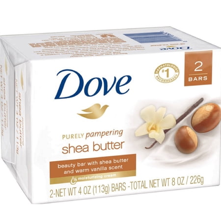 2X - Dove Beauty Bar Gentle Skin Cleanser Moisturizing For Gentle Soft Skin Care Shea Butter More Moisturizing Than Bar Soap 3.75 Oz 2 Bars