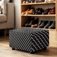 thumbnail image 4 of Xixirimido Polka Dots Black Pattern Ottoman Cover Rectangle Footrest Ottoman Slipcovers Footstool Cover Form Fit Stretch Ottomans Protective Cover for Living Room, Small, 4 of 7