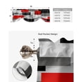 thumbnail image 5 of Geometric Red Black Gray Solid Abstract Window Curtain Bedroom Curtain Adjustable Tie Up Curtain for Small Window Rod Pocket, 5 of 6
