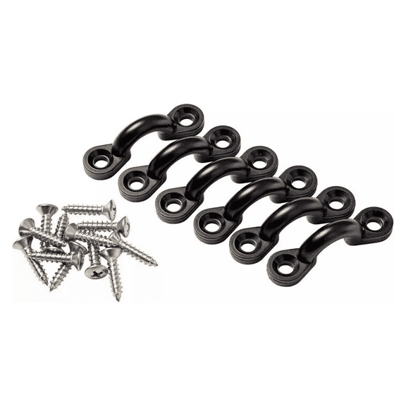 Field and Stream Nylon Eye Straps  W/Screws for Boat Kayak Marine - 6 Pack - NEW!