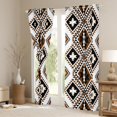 thumbnail image 3 of Bohemian Curtains & Drapes 52"Wx63"L Western Boho Aztec Curtains Southwestern Window Curtains Exotic Mexican Geometric Curtains 2 Panels Black White Brown Home Bedroom Living Room Decor, 3 of 6