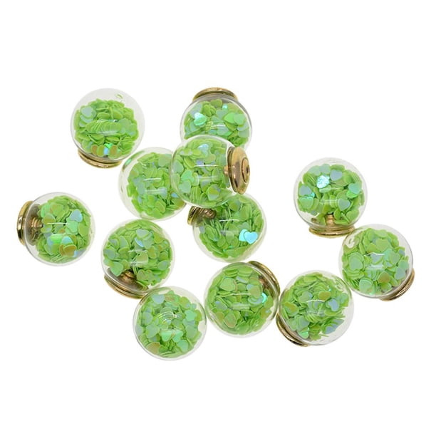 12 Unidades 16mm Crystal Glass Balls Ear Stud Backs Chaquetas Pendientes Heart Ball Pendientes Ear Stud DIY Double Pendientes verde BLESIY Crystal Ball Stud Earrings