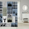 thumbnail image 2 of Retro Cabin Bath Curtain, Rustic Deer Shower Curtain Teens Adult Bathroom, Woodland Plaid Bathtub Shower Curtain Farmhouse Lodge Shower Stall Curtain 72" W X 78" L, 2 of 4
