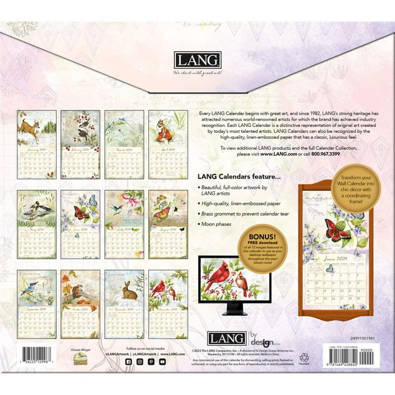 Lang Companies, Field Guide 2024 Wall Calendar - Walmart.com