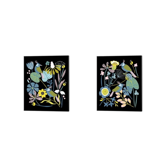 Great Art Now Pleasure Garden by Melissa Wang 2 Piece Canvas Art Set Each 12"W x 15"H