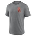 thumbnail image 2 of Men's Heather Gray USC Trojans Left Distressed Logo Tri-Blend T-Shirt, 2 of 3