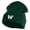 Dark Green, variant on Small Decorative Blue Butterfly Iron on Patched 12 Inch Long Knitted Beanie - Dark Green OSFM