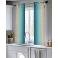 thumbnail image 5 of Turquoise Yellow Ombre Sheer Curtains 39 Inch Length 2 Panels Set for Living Room/Bedroom, Farmhouse Modern Gradient Art Kitchen Curtains Grommet Semi-Sheer Curtains Window Treatments 27.5"x39"x2, 5 of 7