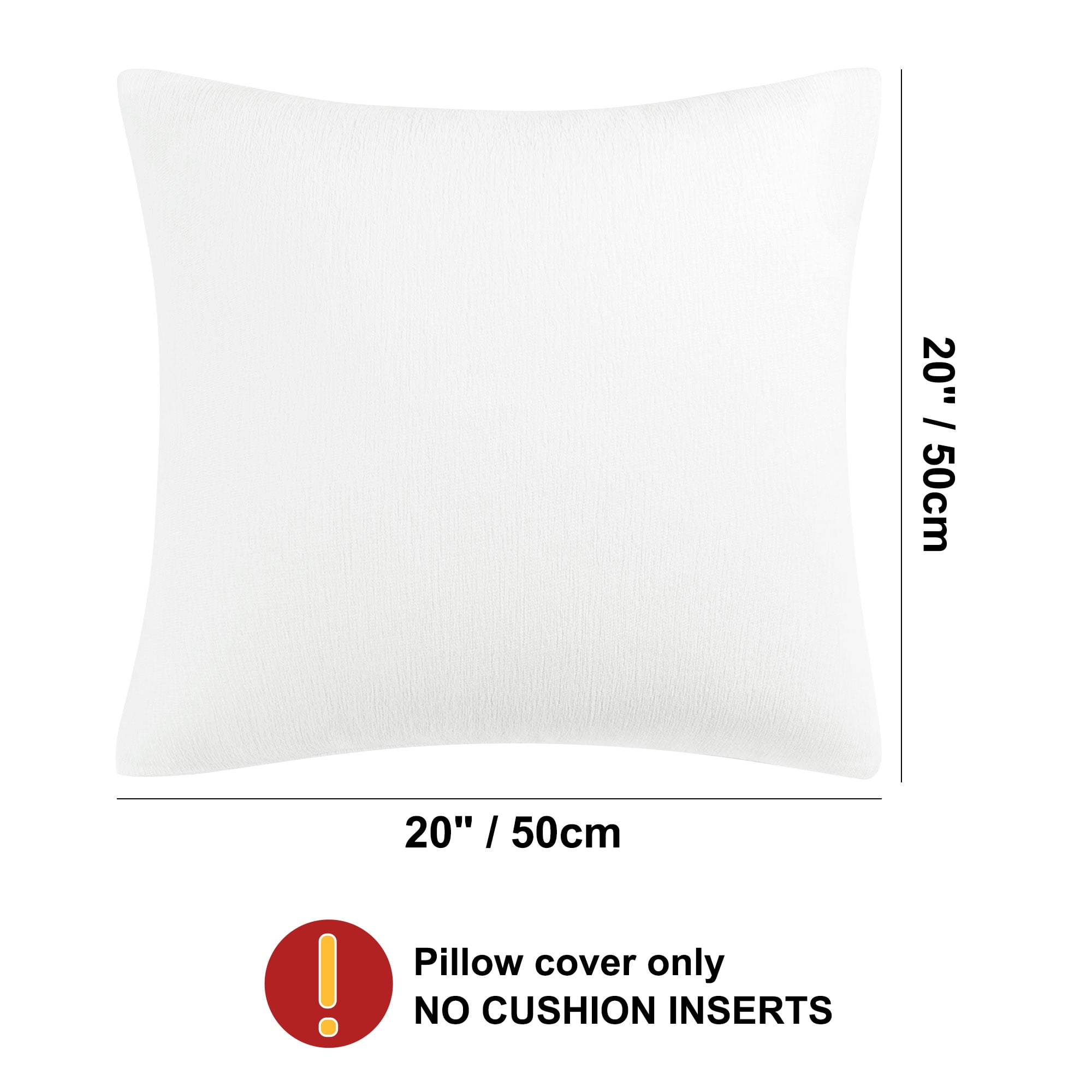 Unique Bargains Soft Water Repellent Throw Pillow Covers White 20"x20"