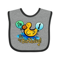Inktastic Ducky 1st Birthday Boys or Girls Baby Bib