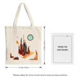 thumbnail image 3 of Stylish Canvas Tote Bag with Vibrant Orange and Pink Splash Design - Perfect for Shopping Travel and Parties, 3 of 4