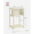 thumbnail image 4 of 3-Tier End Table with Charging Station Side Table with USB Ports and Outlets Nightstand Cream White, 4 of 5