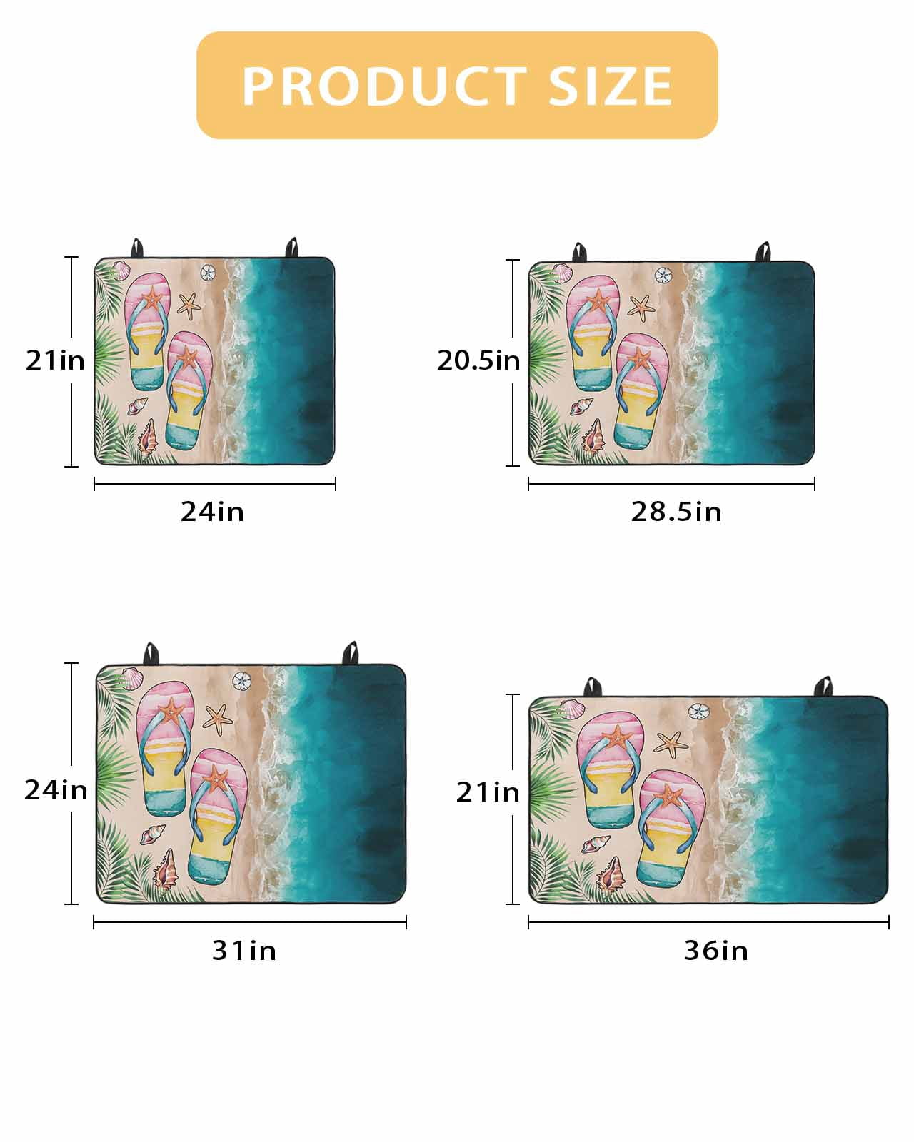 nqOlkjepod Large Induction Cooktop Protector Mat 24"x21", Summer Beach Coastal Stove Top Covers for Electric Stove, Slippers Palm Leaf Shells Coral Stove Burner Cover Mats, Glass Top Stove Cover