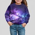 thumbnail image 2 of Staki Toddler Girls Sweatshirts Cotton Long Sleeve Crewneck Pullover Winter Casual Sweater Tops for Kids(Purple,5-6 Years), 2 of 4