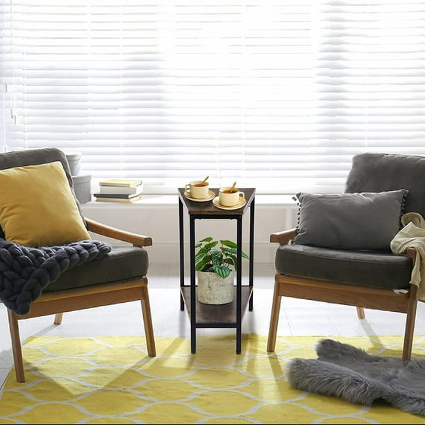 Wedge End Table Narrow Triangle End Table Recliner Table with Storage Corner Tables for