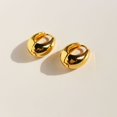 thumbnail image 1 of Pendientes sencillos con forma de gota de agua lisa East Gate de oro auténtico bañado en latón, 1 of 6