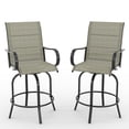thumbnail image 1 of Outdoor Swivel Bar Stools Set of 2, Bar Height Patio Chairs with High Back & Armrest, All-Weather Textilene Fabric, 1 of 7