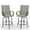 Brown quilted, variant on All-Weather 360° Swivel Patio Bar Stools Set of 2 – High Back & Armrests – Bar Height Outdoor Chairs for Garden, Deck, Backyard – Durable Textilene – Gray