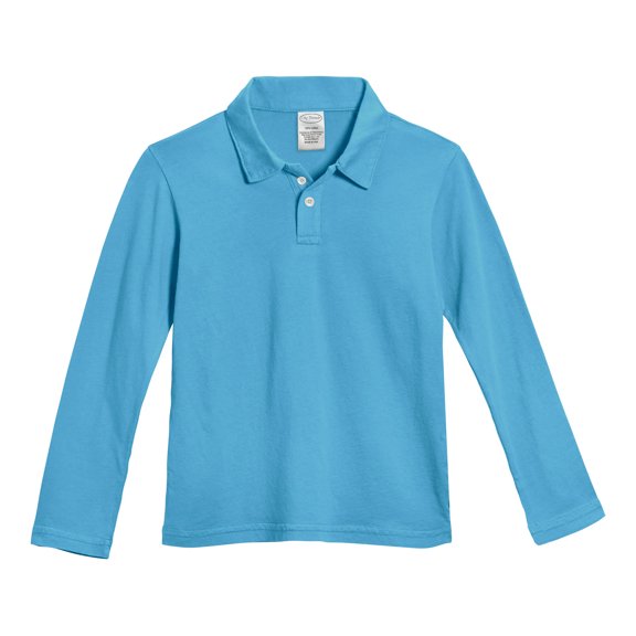 Made in USA Long Sleeve Solid Jersey Polo | Sea