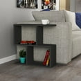 thumbnail image 3 of JV Home Homeania Collection Table d'Appoint Moderne avec Étagères pour Rangement Table Basse Décorative pour Salon 24 Pouces Anthracite, 3 of 7