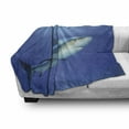 thumbnail image 3 of Shark Soft Flannel Fleece Blanket, Fish in the Exotic Ocean Dreamy Water with Surreal Color Underwater World Image, Cozy Plush for Indoor and Outdoor Use, 60" x 80", Violet Blue Grey, by Ambesonne, 3 of 6