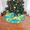 thumbnail image 2 of FMSHPON Blue Cartoon Octopus Xmas Christmas Tree Skirt Stand Mat for Holiday Party Decoration Indoor Outdoor 36 inches, 2 of 3