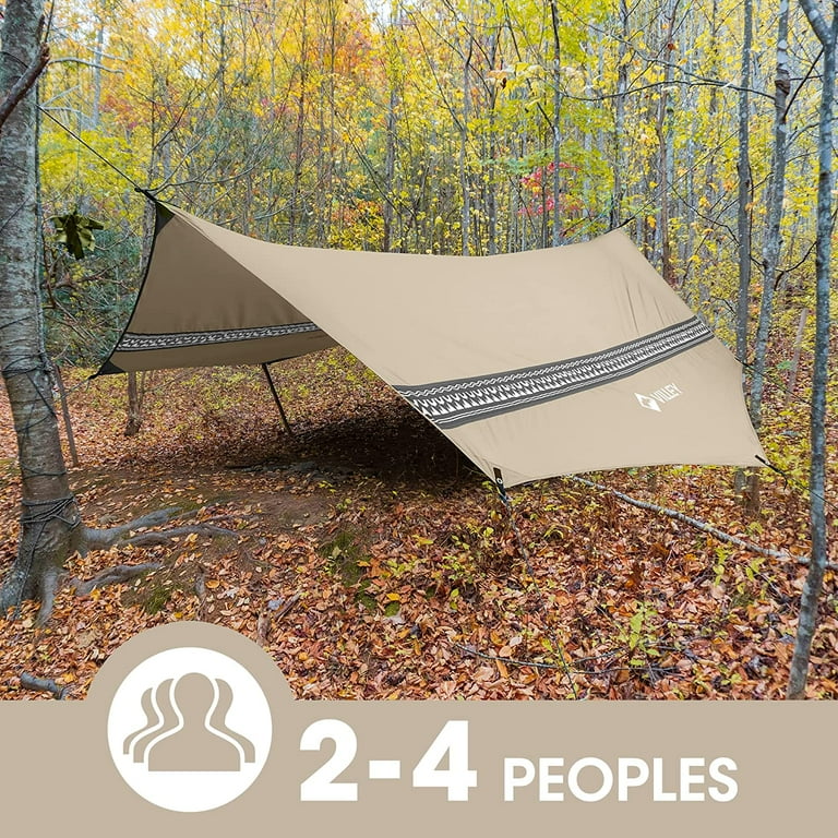 VILLEY Camping Tarp Rainfly for 2-4 people, 210D Waterproof Sun