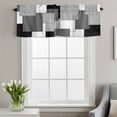 thumbnail image 2 of Rod Pocket Window Valances Grey Art Color Block Geometry Grid Short Kitchen Curtains Abstract Window Treatment Drapes for Bedroom Bathroom Living Room 56x16In,1 Panel, 2 of 9
