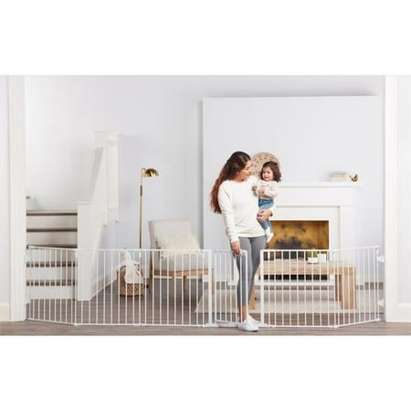 28 x 144 in. Metal Safety Gate, White