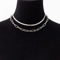 thumbnail image 2 of CNKOO Link Layered Necklace Sliver Layering Paperclip Chain Choker for Women, 2 of 5