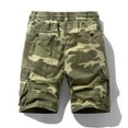 thumbnail image 4 of Mens Camo Cargo Shorts, Blue Pattern, Multi - Pockets, Summer Hiking & Outdoor Use, 4 of 5
