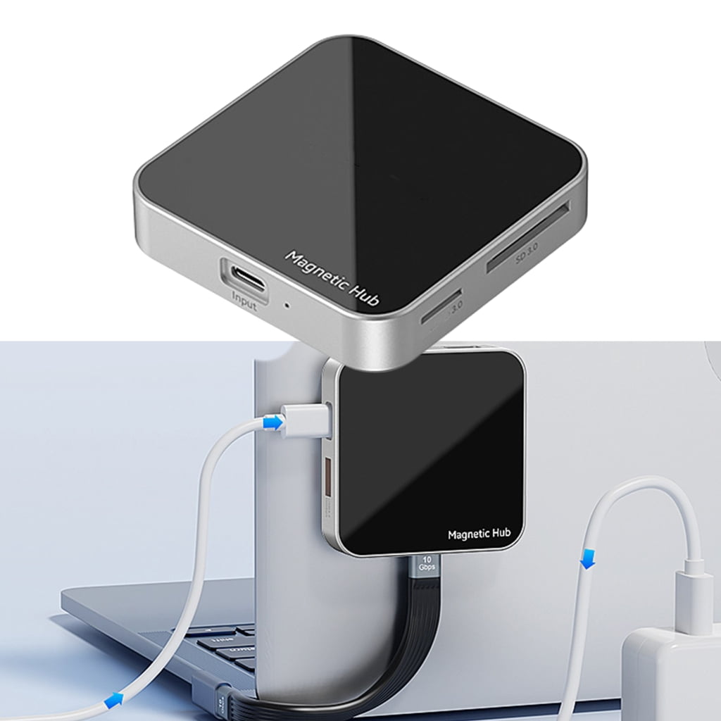 Zeiwohndc Type C Magnetic Adapter 7 in 1/8 in 1 USB C Docking Station USB3.2 10Gbps