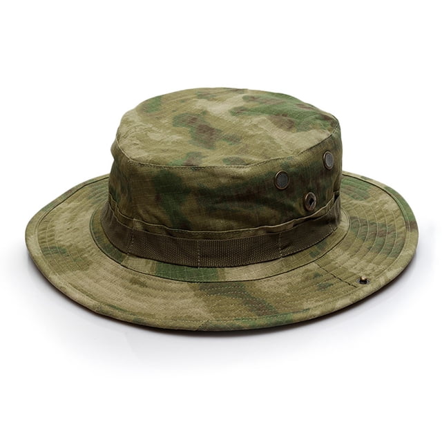 Bucket Hats Male Female Neutral Summer Camouflage Bucket Hats Adjustable Rope Button Fisherman Hat Bucket Hats