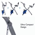 thumbnail image 4 of Folding Exercise Bike, Fitness Upright and Recumbent X-Bike with 10-Level Adjustable Resistance, Arm Bands and Backrest, Exercise Equipment for Home Gym Cardio Workout, Black+Blue, 4 of 7