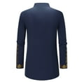 thumbnail image 3 of XIAONU Mens African Print Tunic Regular Fit Mandarin Collar Long Sleeve Embellished Top Formal Ethnic Occasion Wear Shirt, 3 of 3