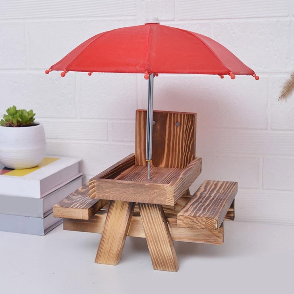 AOOOWER Wood Animal Feeder For Yard Birds And Squirrels All Weathers Corn Holder With Sunshade for Wildlife Feeding Supply