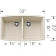 thumbnail image 2 of BLANCO PERFORMA Equal Double Undermount - Cinder, 2 of 7