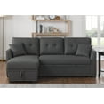 thumbnail image 5 of Alma Dark Grey Plush Upholstered Hidden Easy to Convert Pull-Out Multi-Purpose Sleeper Sofa for Living Room, Guest Room, Small Spaces, 5 of 6