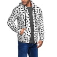 thumbnail image 2 of Zufioo Fish Bone Print Men's Hooded Cardigan, Zip-up Long-Sleeved Sweatshirt Jacket Sportswear-X-Large, 2 of 5