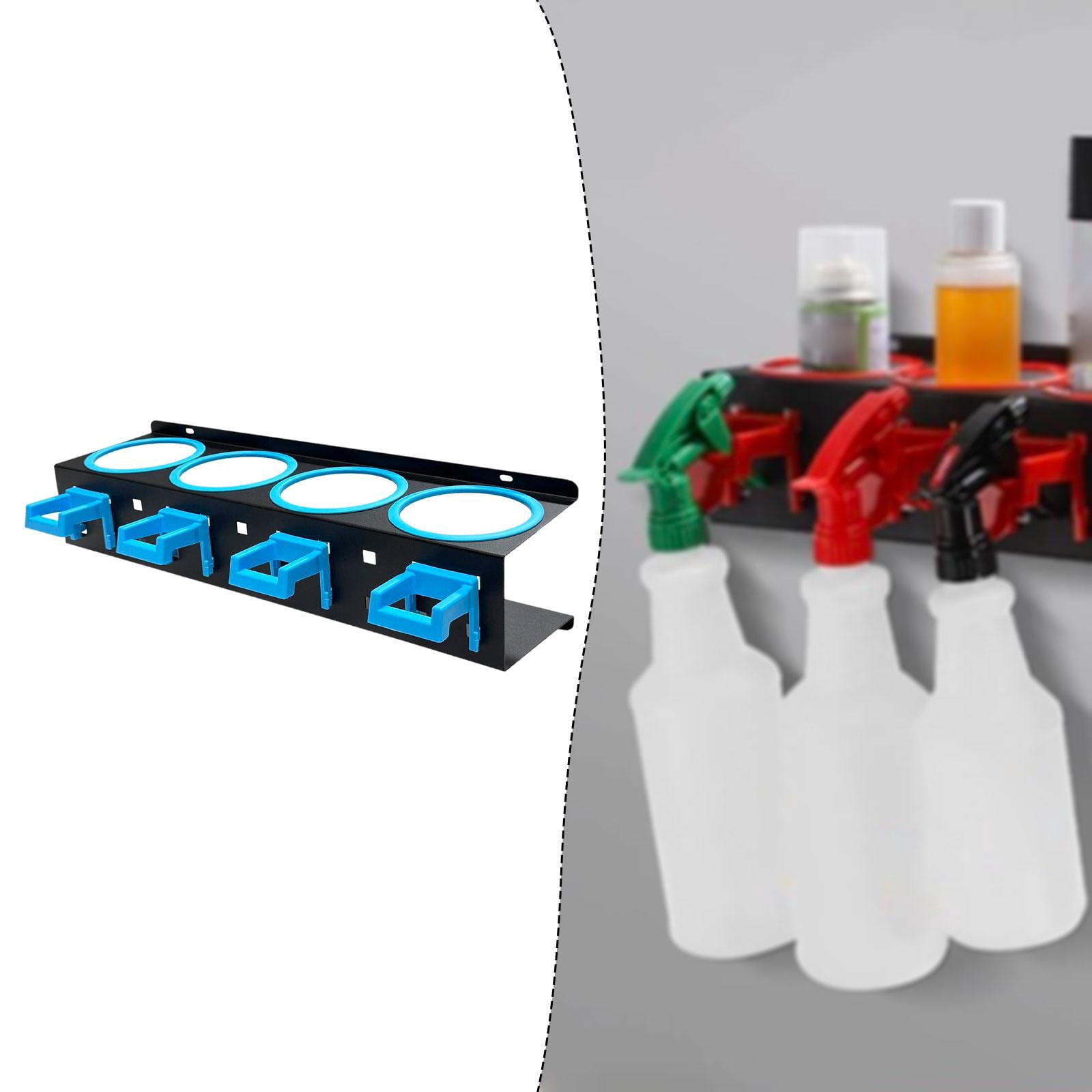 QSTDGVPW Spray Bottle Holder Car Wash Tool Organizer Simple Installation Multi Functional blue 4 holes