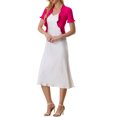 thumbnail image 2 of INSPIRE CHIC Cropped Cardigan for Women's Open Front Ruffle Knit Shrugs XS Hot Pink, 2 of 6