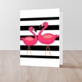 thumbnail image 4 of CafePress - Pink Flamingoes Black Stripes Greeting Cards - Greeting Card, Blank Inside Matte, 4 of 4