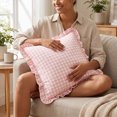 thumbnail image 7 of Leodye 1PCS Plaid Throw Pillow Cover, Checkered Cushion Case with Fringe for Sofa, Couch and Bed Home Interior Decoration -17.7*17.7IN, 7 of 7