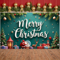 thumbnail image 5 of Decorative Design Merry Christmas Banner Gift Boxes Santa Claus Snow for Winter Party Holiday Celebration Family Gathering, 5 of 5
